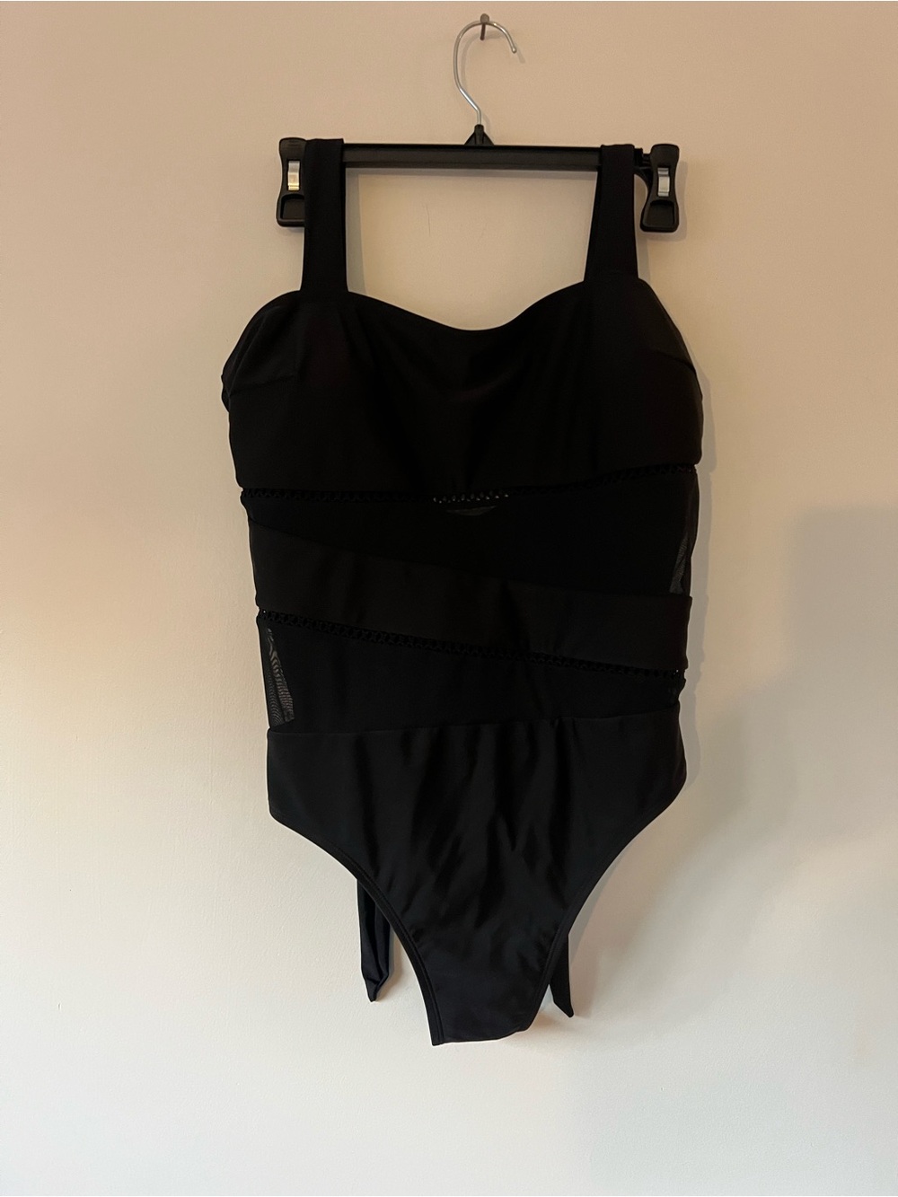 Cupshe Black Girls' One-Piece Swimsuit with Mesh Insets